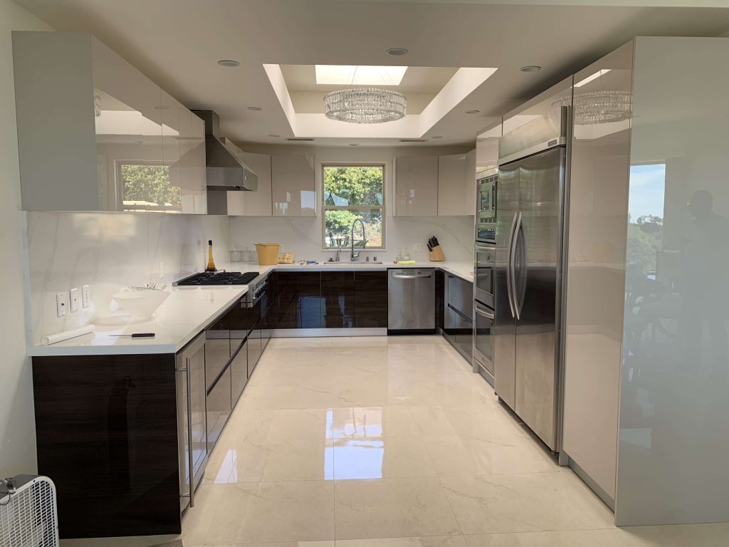 Modern kitchen with custom cabinets in Bel Air.