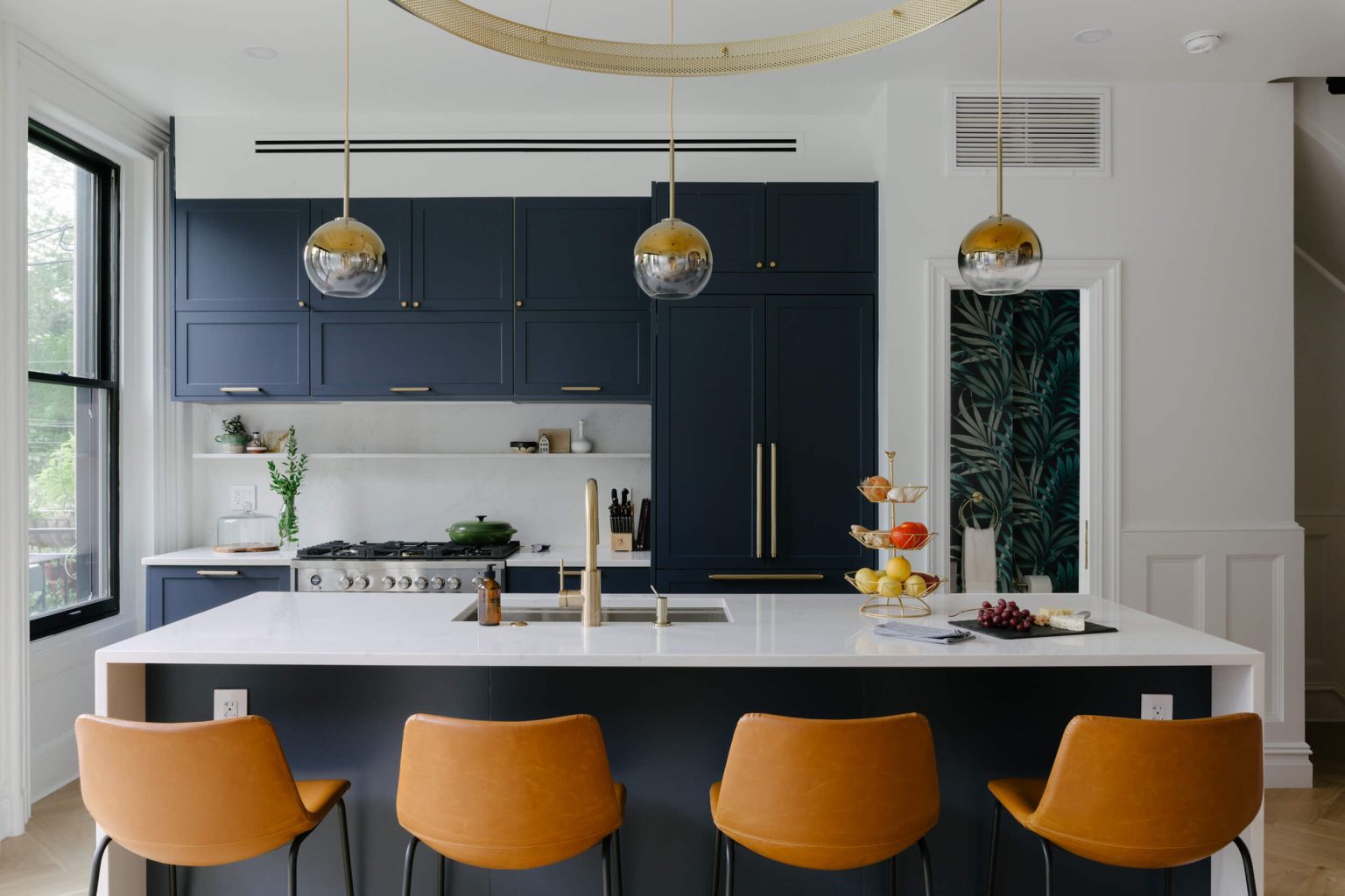 Custom Eurocraft kitchen cabinets in a modern Orange County home.