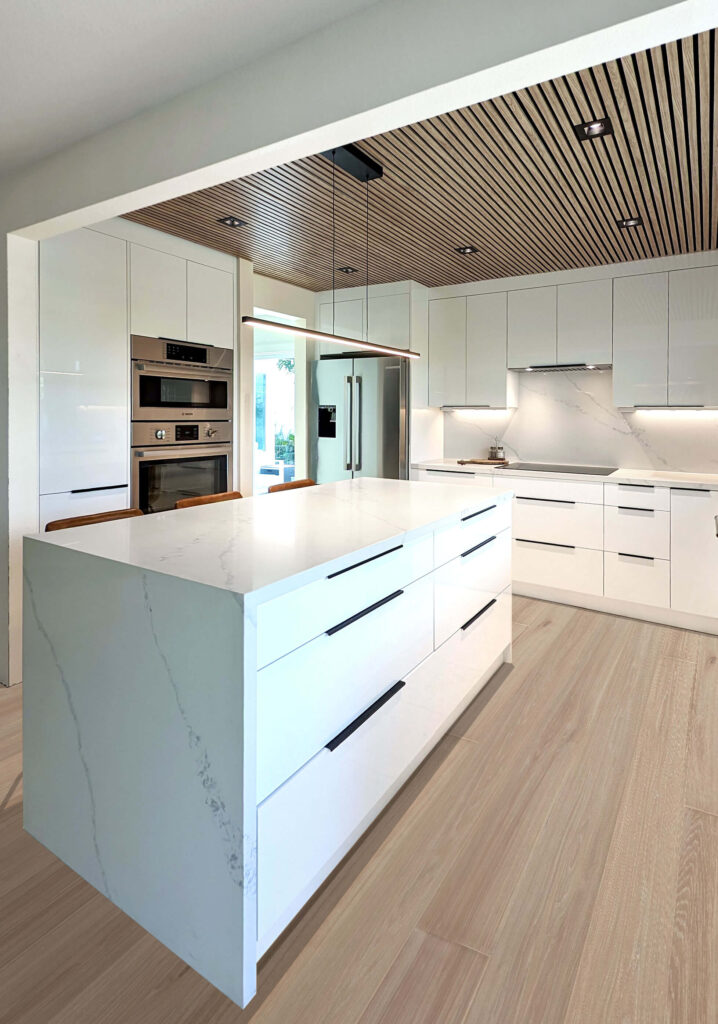 Custom kitchen cabinets in Huntington Beach by Eurocraft Cabinetry.
